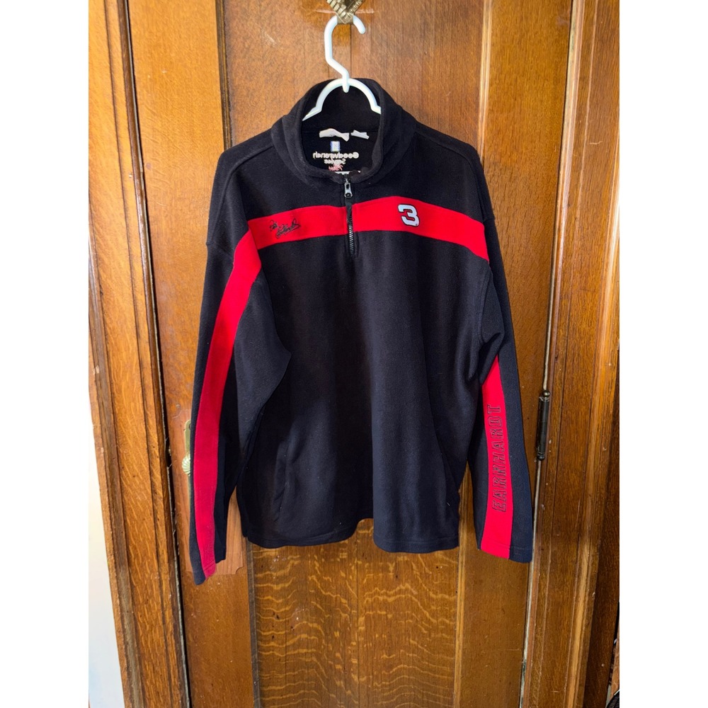Winners Circle Dale Earnhardt 3 NASCAR Fleece Quarter Zip Black Red XL Retro y2k